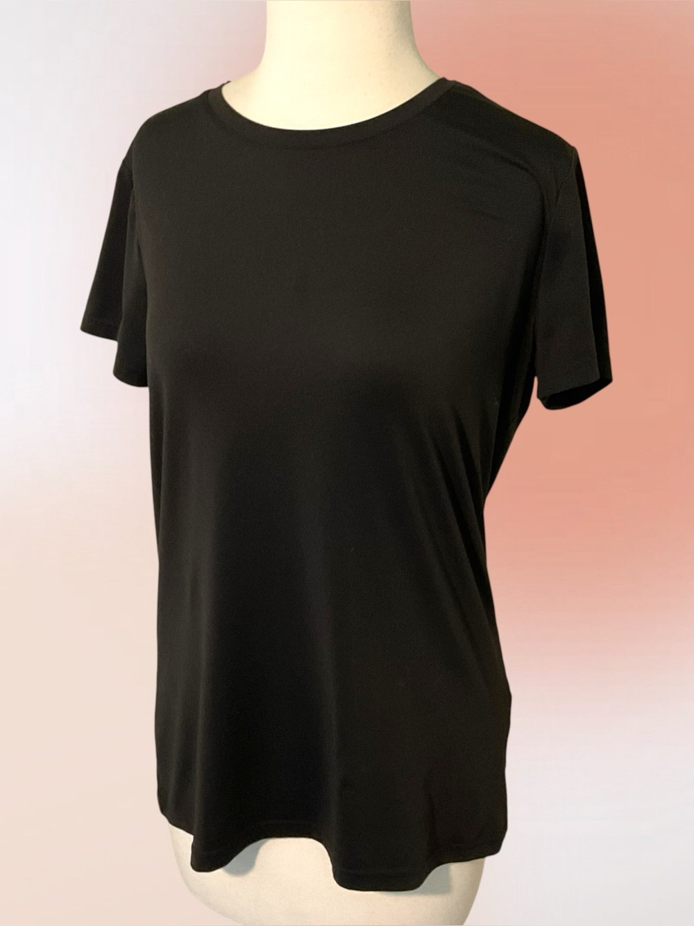 Izod Black Cool-FX Basic Short Sleeve Tee Shirt Med
